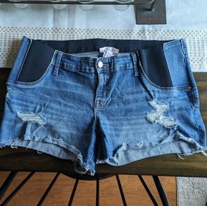 Isabel Maternity Distressed Jean Shorts